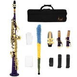 Maxbell Sopranosax Saxophone Straight Soprano Sax B Flat Brass for Concert Beginners