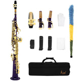 Maxbell Sopranosax Saxophone Straight Soprano Sax B Flat Brass for Concert Beginners