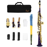 Maxbell Sopranosax Saxophone Straight Soprano Sax B Flat Brass for Concert Beginners