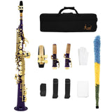 Maxbell Sopranosax Saxophone Straight Soprano Sax B Flat Brass for Concert Beginners