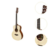 Maxbell Classical Acoustic Guitar 37inch Gloss 6 Strings Guitar for Parties Gig Kids light brown