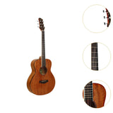 Maxbell Classical Acoustic Guitar 37inch Gloss 6 Strings Guitar for Parties Gig Kids dark brown