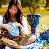 Maxbell Djembe Drum Professional African Drum for Birthday Gifts Children Boys Girls Blue
