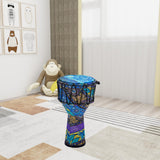 Maxbell Djembe Drum Professional African Drum for Birthday Gifts Children Boys Girls Blue leaf