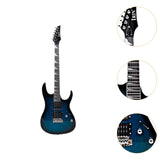 Maxbell 6 Strings Electric Guitar 39.17' for Music Art Toys Preschool Educational Toy black and blue