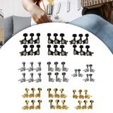 Maxbell 6x Electric Guitar String Tuning Pegs 1:18 for Folk Classic Guitar Accessory Black Left