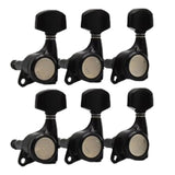 Maxbell 6x Electric Guitar String Tuning Pegs 1:18 for Folk Classic Guitar Accessory Black Left