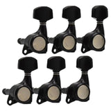 Maxbell 6x Electric Guitar String Tuning Pegs 1:18 for Folk Classic Guitar Accessory Black Left