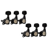 Maxbell 6x Electric Guitar String Tuning Pegs 1:18 for Folk Classic Guitar Accessory Black Left