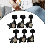 Maxbell 6x Electric Guitar String Tuning Pegs 1:18 for Folk Classic Guitar Accessory Black Left