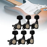Maxbell 6x Electric Guitar String Tuning Pegs 1:18 for Folk Classic Guitar Accessory Black Left
