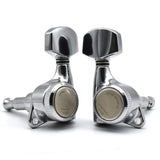 Maxbell 6x Electric Guitar String Tuning Pegs 1:18 for Folk Classic Guitar Accessory Silver Left