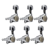 Maxbell 6x Electric Guitar String Tuning Pegs 1:18 for Folk Classic Guitar Accessory Silver Left