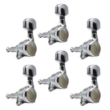 Maxbell 6x Electric Guitar String Tuning Pegs 1:18 for Folk Classic Guitar Accessory Silver Left