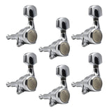 Maxbell 6x Electric Guitar String Tuning Pegs 1:18 for Folk Classic Guitar Accessory Silver Left