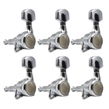 Maxbell 6x Electric Guitar String Tuning Pegs 1:18 for Folk Classic Guitar Accessory Silver Left
