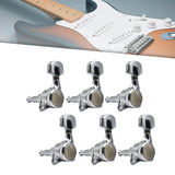 Maxbell 6x Electric Guitar String Tuning Pegs 1:18 for Folk Classic Guitar Accessory Silver Left