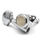 Maxbell 6x Electric Guitar String Tuning Pegs 1:18 for Folk Classic Guitar Accessory Silver Right