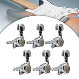 Maxbell 6x Electric Guitar String Tuning Pegs 1:18 for Folk Classic Guitar Accessory Silver Right