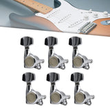 Maxbell 6x Electric Guitar String Tuning Pegs 1:18 for Folk Classic Guitar Accessory Silver Right