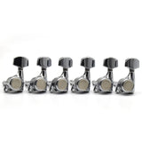 Maxbell 6x Electric Guitar String Tuning Pegs 1:18 for Folk Classic Guitar Accessory Silver Left Right