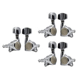Maxbell 6x Electric Guitar String Tuning Pegs 1:18 for Folk Classic Guitar Accessory Silver Left Right