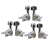 Maxbell 6x Electric Guitar String Tuning Pegs 1:18 for Folk Classic Guitar Accessory Silver Left Right
