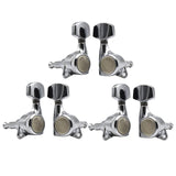 Maxbell 6x Electric Guitar String Tuning Pegs 1:18 for Folk Classic Guitar Accessory Silver Left Right