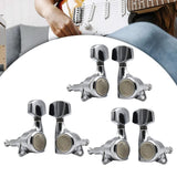 Maxbell 6x Electric Guitar String Tuning Pegs 1:18 for Folk Classic Guitar Accessory Silver Left Right