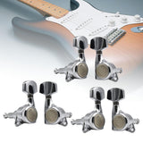 Maxbell 6x Electric Guitar String Tuning Pegs 1:18 for Folk Classic Guitar Accessory Silver Left Right