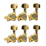 Maxbell 6x Electric Guitar String Tuning Pegs 1:18 for Folk Classic Guitar Accessory Gold Left