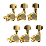 Maxbell 6x Electric Guitar String Tuning Pegs 1:18 for Folk Classic Guitar Accessory Gold Left