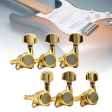 Maxbell 6x Electric Guitar String Tuning Pegs 1:18 for Folk Classic Guitar Accessory Gold Left