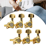 Maxbell 6x Electric Guitar String Tuning Pegs 1:18 for Folk Classic Guitar Accessory Gold Left