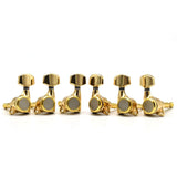 Maxbell 6x Electric Guitar String Tuning Pegs 1:18 for Folk Classic Guitar Accessory Gold Left
