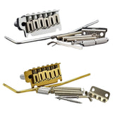 Maxbell Guitar Tremolo Bridge Spare Part Six String with Saddles Block for Repairing chrome