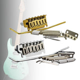 Maxbell Guitar Tremolo Bridge Spare Part Six String with Saddles Block for Repairing chrome