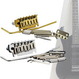 Maxbell Guitar Tremolo Bridge Spare Part Six String with Saddles Block for Repairing chrome
