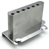 Maxbell Guitar Tremolo Bridge Spare Part Six String with Saddles Block for Repairing chrome