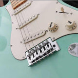 Maxbell Guitar Tremolo Bridge Spare Part Six String with Saddles Block for Repairing chrome
