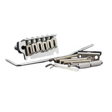 Maxbell Guitar Tremolo Bridge Spare Part Six String with Saddles Block for Repairing chrome
