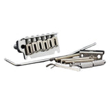 Maxbell Guitar Tremolo Bridge Spare Part Six String with Saddles Block for Repairing chrome