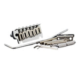 Maxbell Guitar Tremolo Bridge Spare Part Six String with Saddles Block for Repairing chrome
