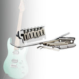 Maxbell Guitar Tremolo Bridge Spare Part Six String with Saddles Block for Repairing chrome