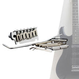 Maxbell Guitar Tremolo Bridge Spare Part Six String with Saddles Block for Repairing chrome