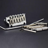 Maxbell Guitar Tremolo Bridge Spare Part Six String with Saddles Block for Repairing chrome
