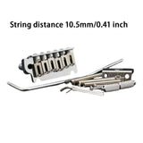 Maxbell Guitar Tremolo Bridge Spare Part Six String with Saddles Block for Repairing chrome