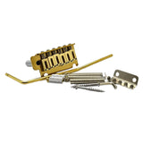 Maxbell Guitar Tremolo Bridge Spare Part Six String with Saddles Block for Repairing gold