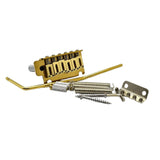 Maxbell Guitar Tremolo Bridge Spare Part Six String with Saddles Block for Repairing gold