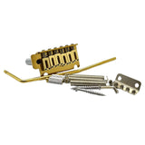 Maxbell Guitar Tremolo Bridge Spare Part Six String with Saddles Block for Repairing gold